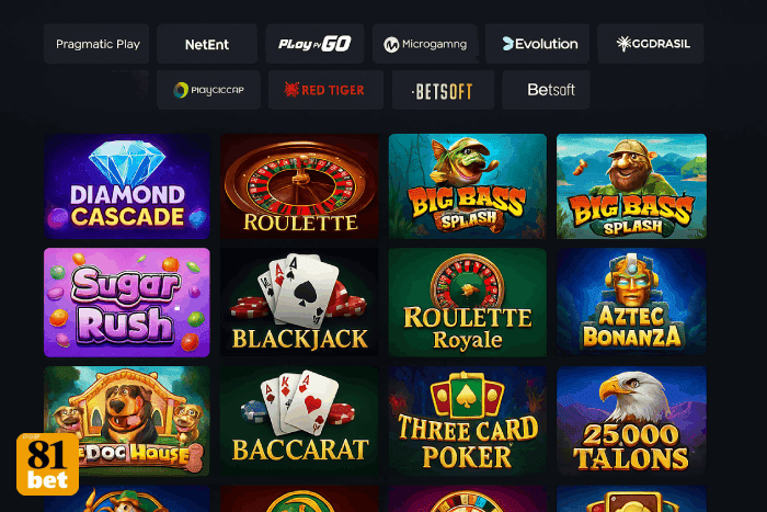 Jogos de caça-níqueis Cassino 81BET online