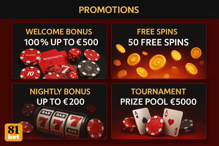Bônus e recompensas exclusivas do Cassino 81BET